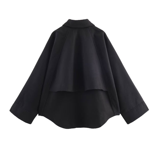 Damen minimalistische Übergangsjacke mit hohem Kragen