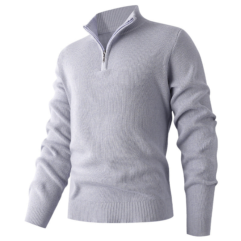 Herren Feinstrick‑Halbzip‑Pullover mit geripptem Mockneck und schlanker Passform Shop Nory