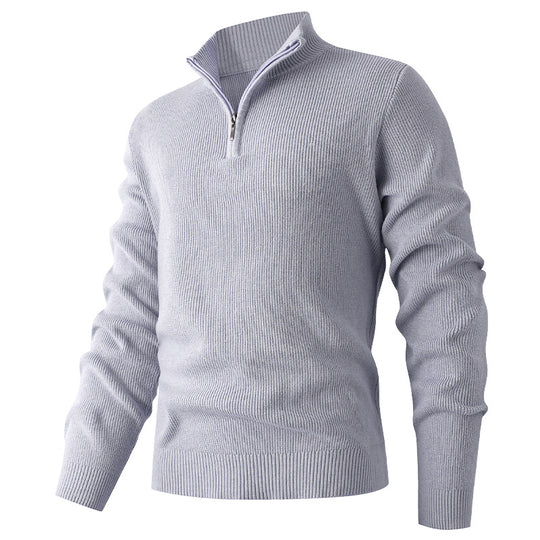 Herren Feinstrick‑Halbzip‑Pullover mit geripptem Mockneck und schlanker Passform Shop Nory