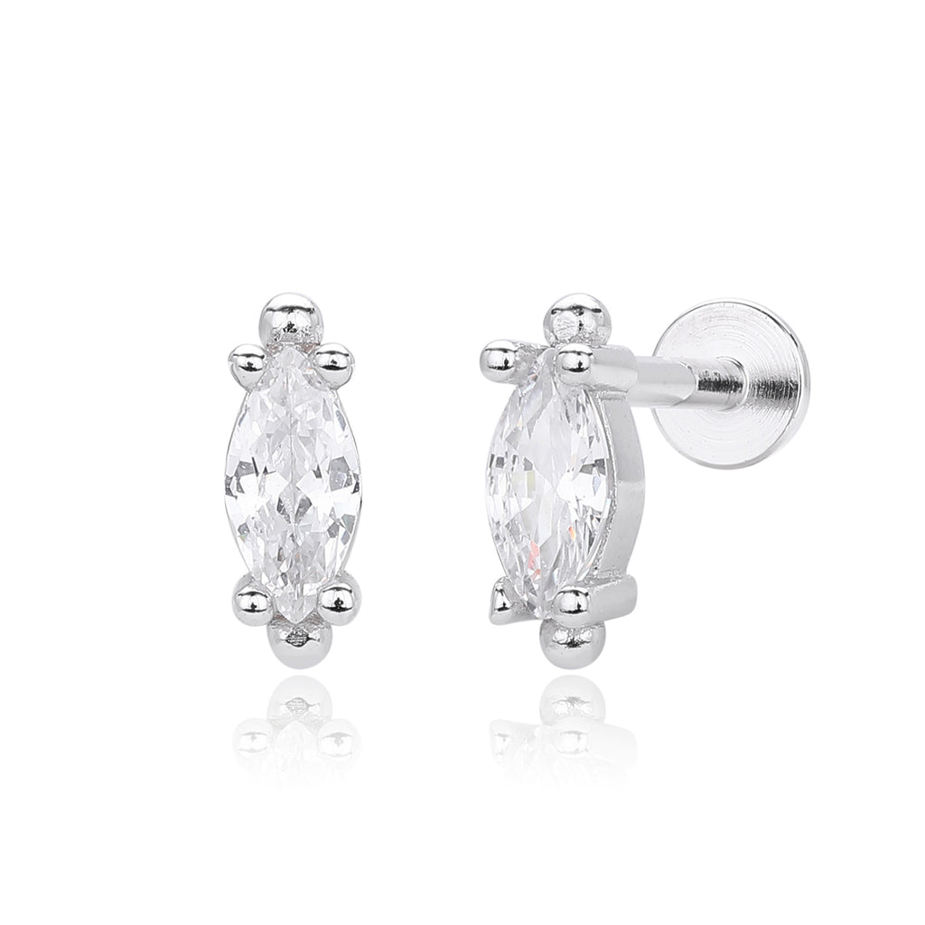 Damen Ohrstecker mit luxuriösem 5A Zirkonbesatz aus hochwertigem 925 Sterling Silber Shop Nory