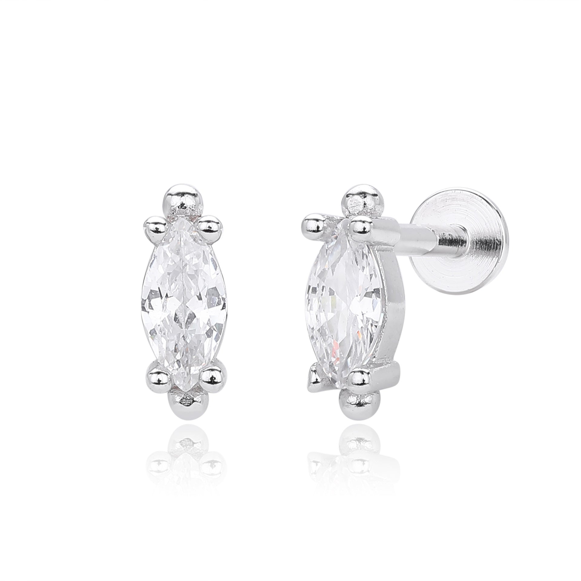 Damen Ohrstecker mit luxuriösem 5A Zirkonbesatz aus hochwertigem 925 Sterling Silber Shop Nory