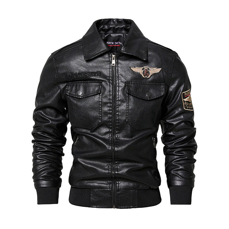 Herren Lässige Kunstlederjacke mit weichem Teddyfutter Shop Nory