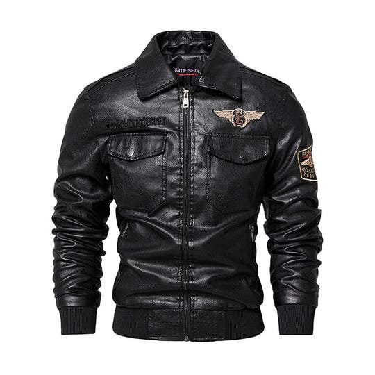Herren Lässige Kunstlederjacke mit weichem Teddyfutter Shop Nory