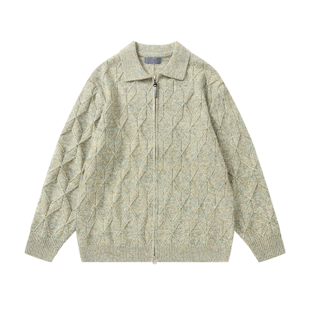 Damen Grob strukturierter Strick‑Zipcardigan mit Hemdkragen Shop Nory