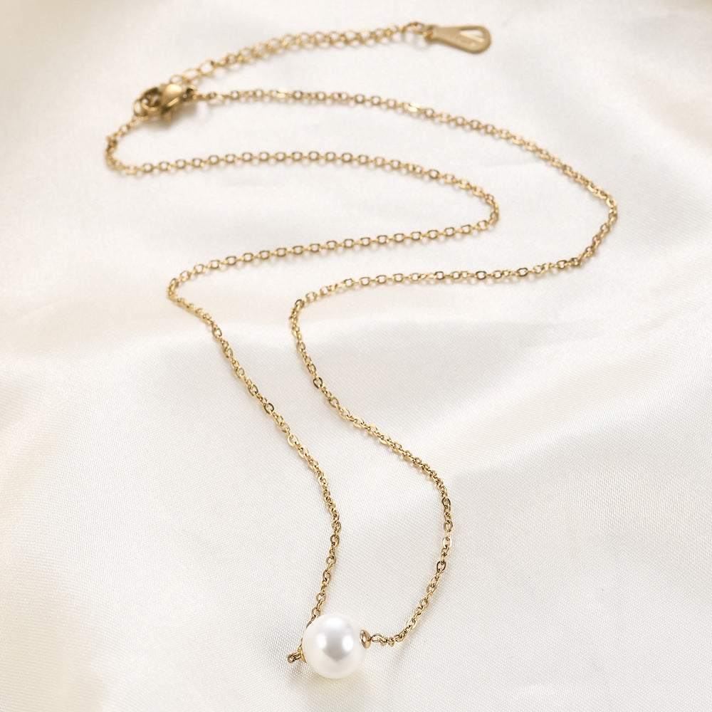 Damen Halskette mit elegantem Perlen-Anhänger Shop Nory