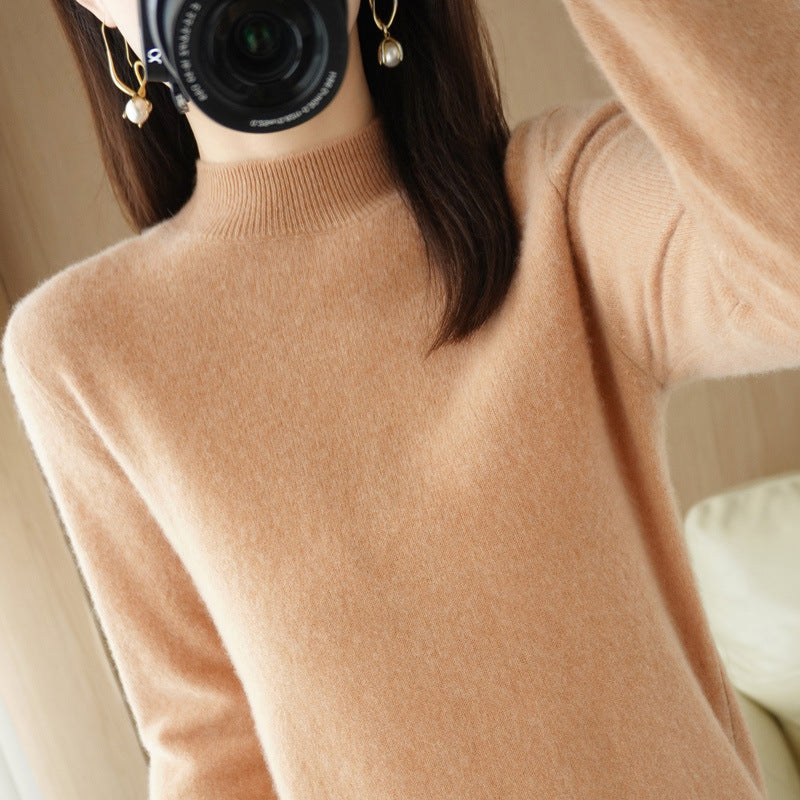 Damen Kurzrollkragenpullover in Kaschmir-Optik mit extralangen Rippbündchen Shop Nory