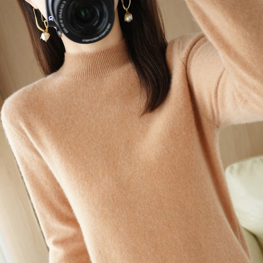 Damen Kurzrollkragenpullover in Kaschmir-Optik mit extralangen Rippbündchen Shop Nory
