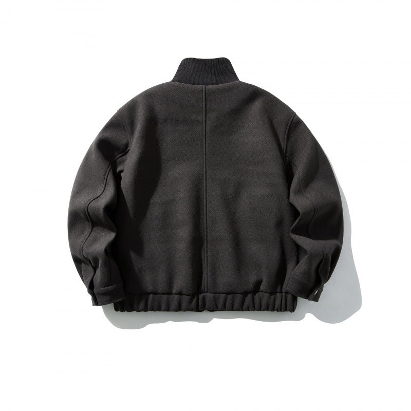 Unisex Boxy-Wollmix-Blouson mit Stehkragen und Elastiksaum Shop Nory