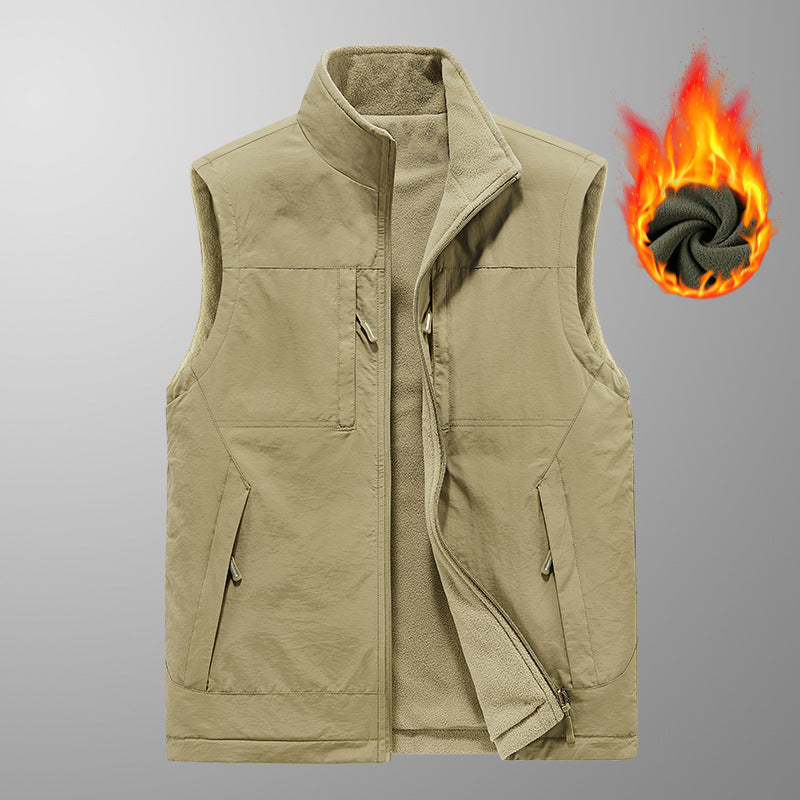 Herren wattierte Thermo-Fleece Weste mit wasserabweisender Nylon‑Shell und hohem Stehkragen Shop Nory