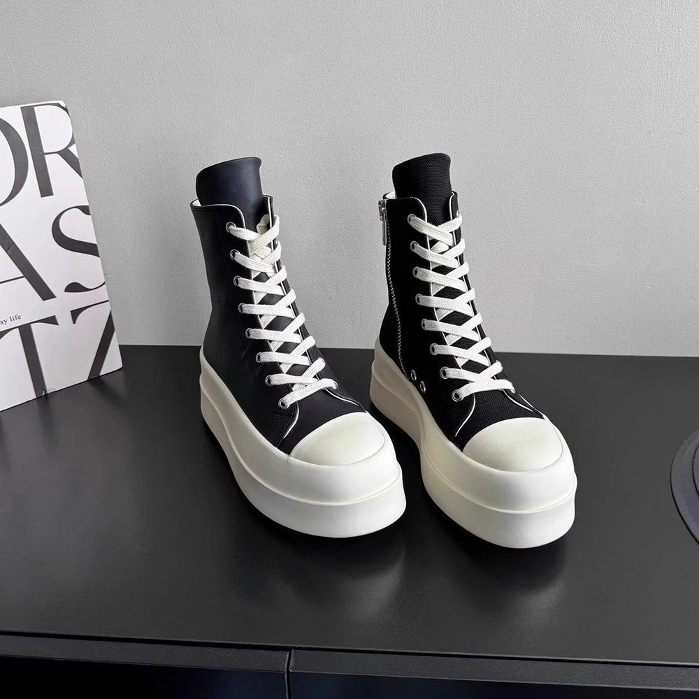 Damen High-Top Plateau Sneakers mit Reißverschluss