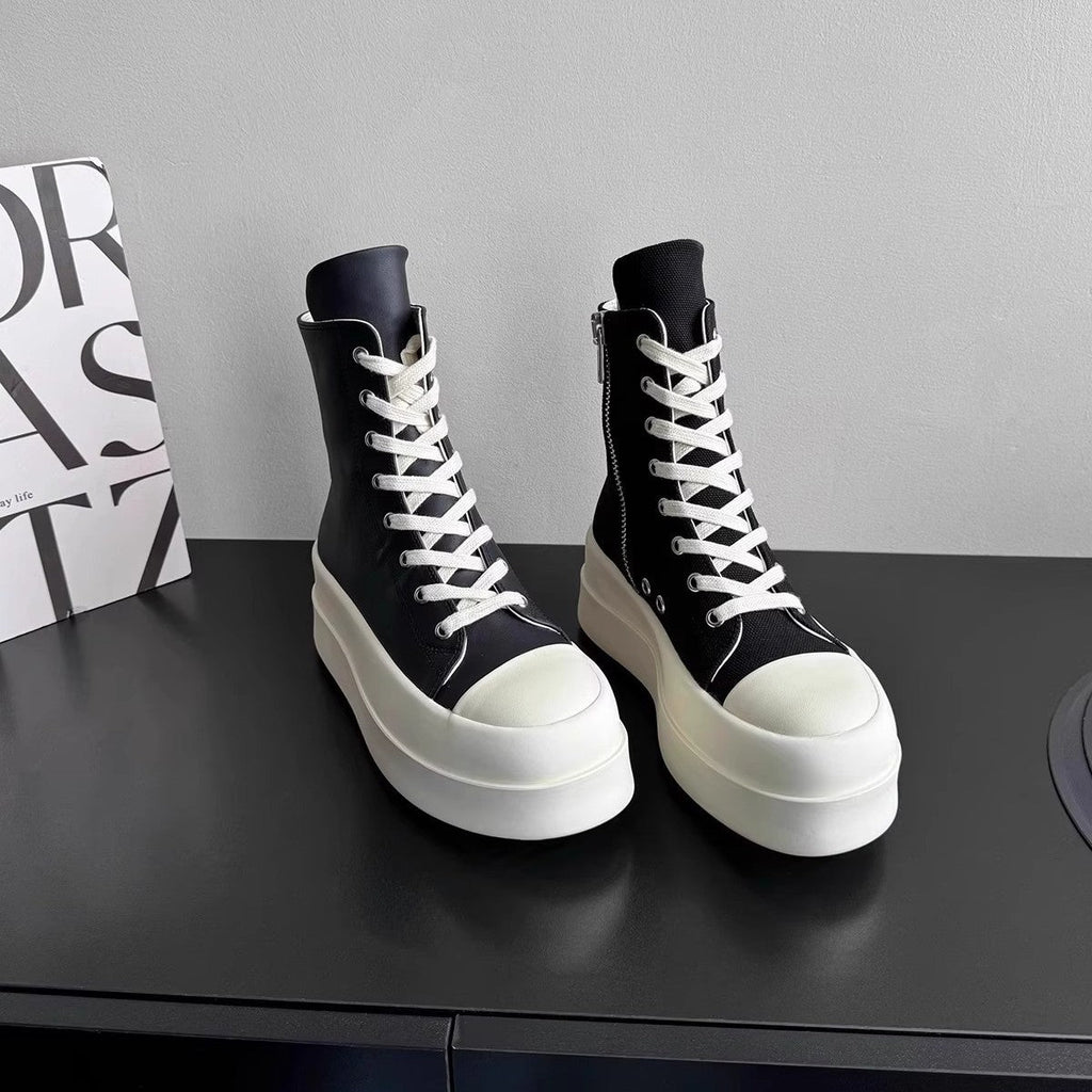 Damen High-Top Plateau Sneakers mit Reißverschluss