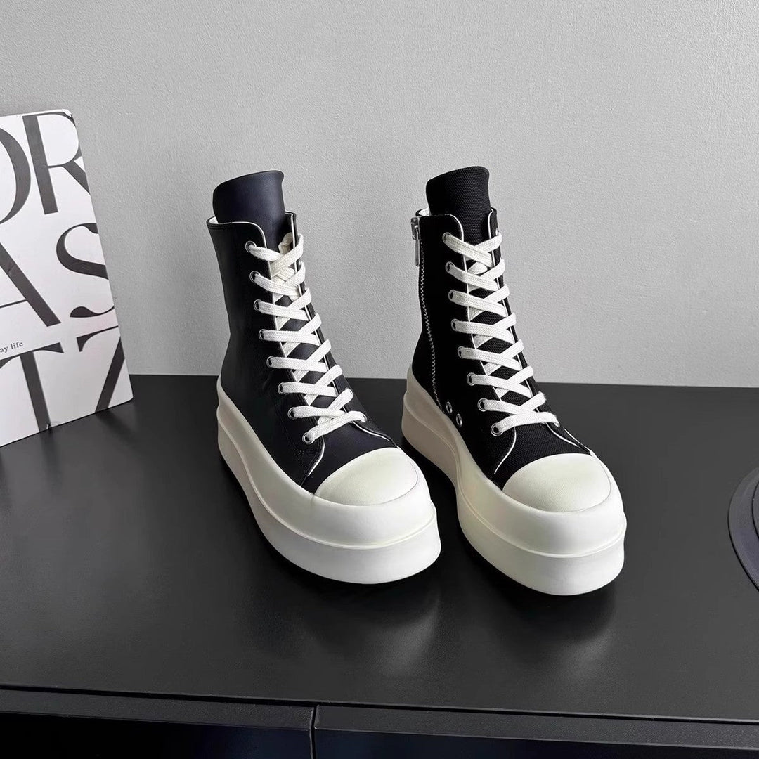 Damen High-Top Plateau Sneakers mit Reißverschluss