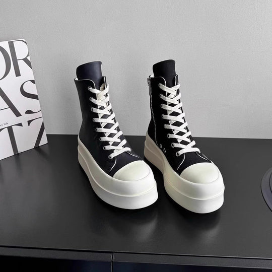 Damen High-Top Plateau Sneakers mit Reißverschluss