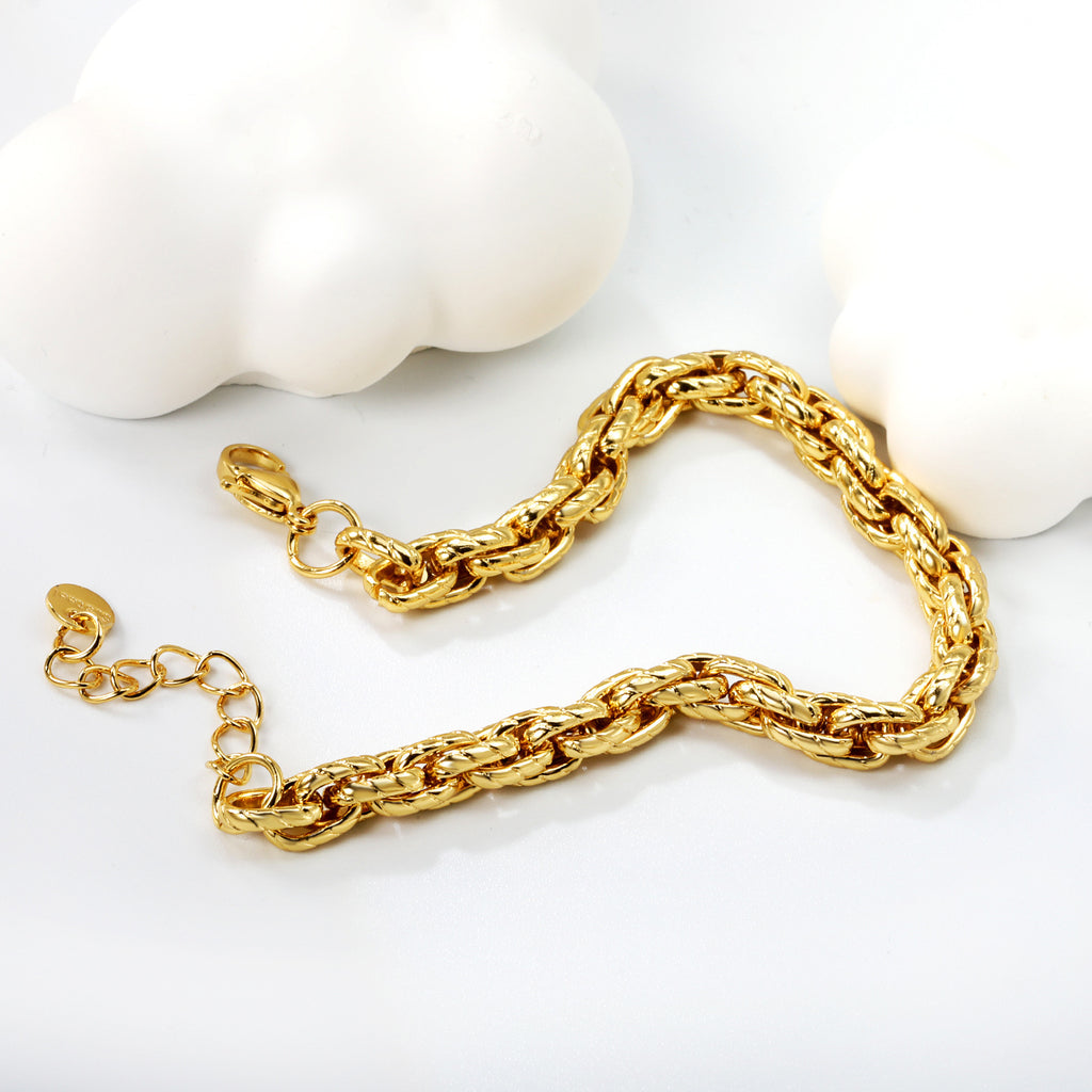 Damen Bracelet aus hochwertigem Edelstahl mit edlem Kettenmuster Shop Nory