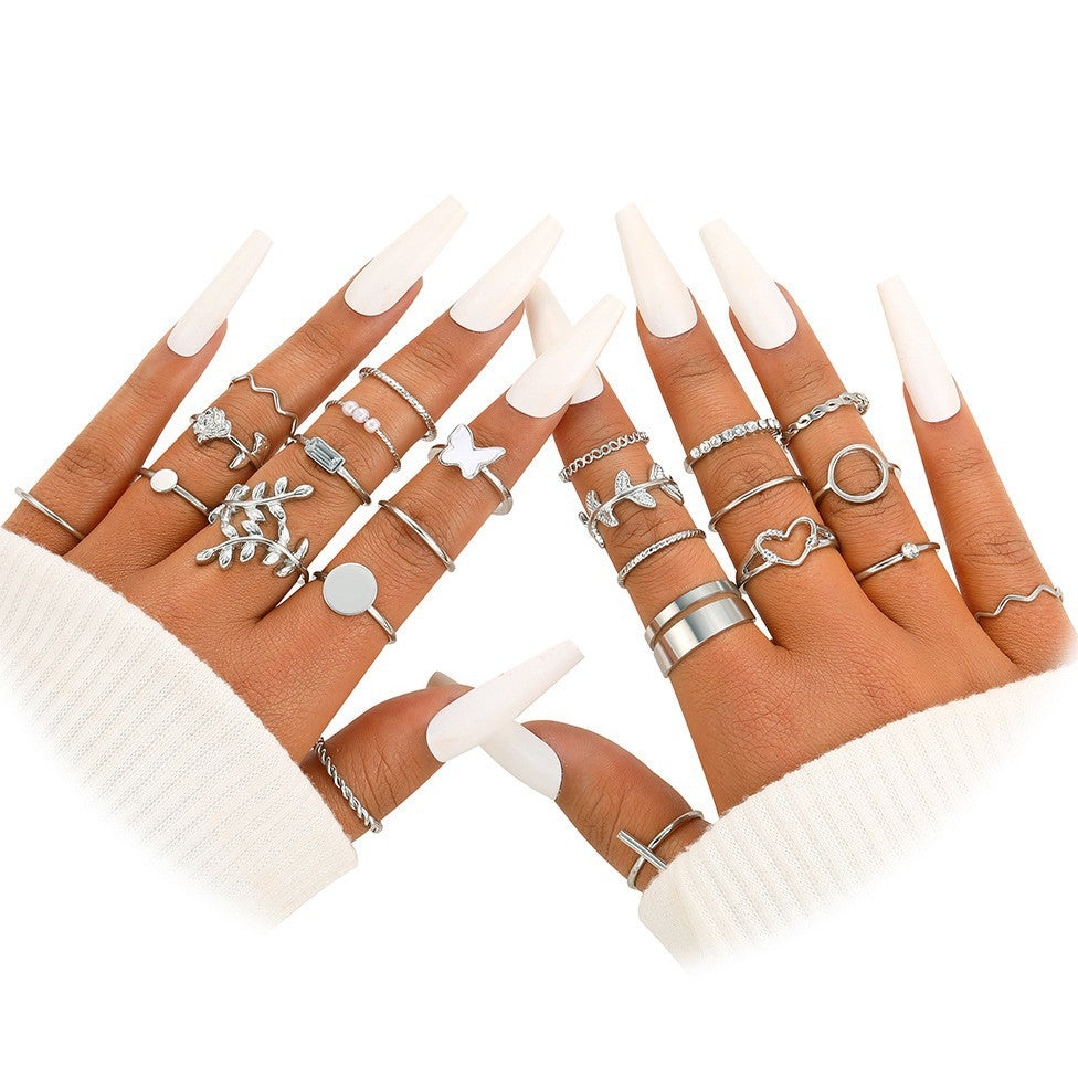 Damen Ring-Set mit filigranen Mustern und unterschiedlichen Designs Shop Nory