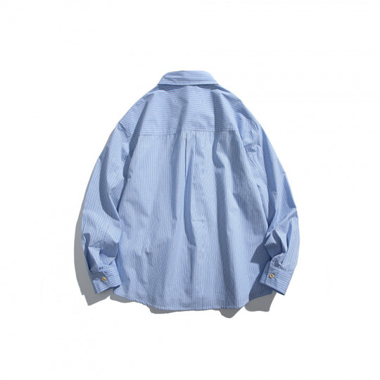 Herren Oversize-Hemd mit feinen Streifen und Kontrastknopfleiste Shop Nory