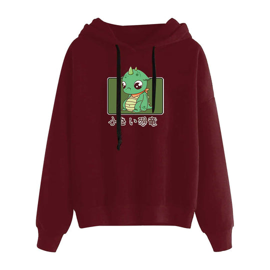 Damen nan kurz geschnittener Cropped-Kapuzenpullover mit niedlicher Frosch-Illustration und verstellbarer Kapuze Shop Nory