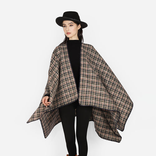 Damen Tweed-Cape mit V-Ausschnitt und Bouclé‑Struktur Shop Nory