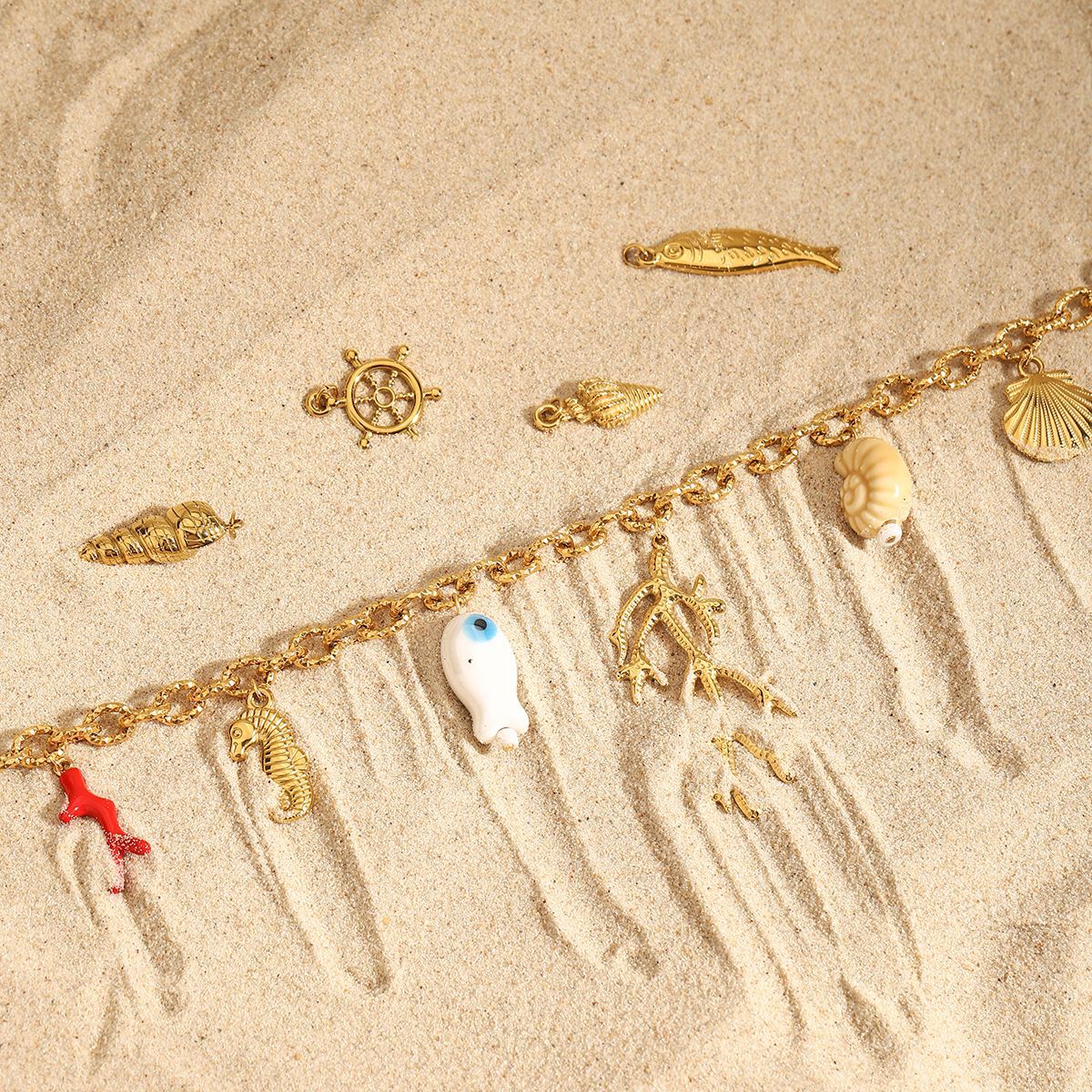 Damen Halskette mit maritimen Anhängern und hypoallergener Edelstahlverarbeitung Shop Nory