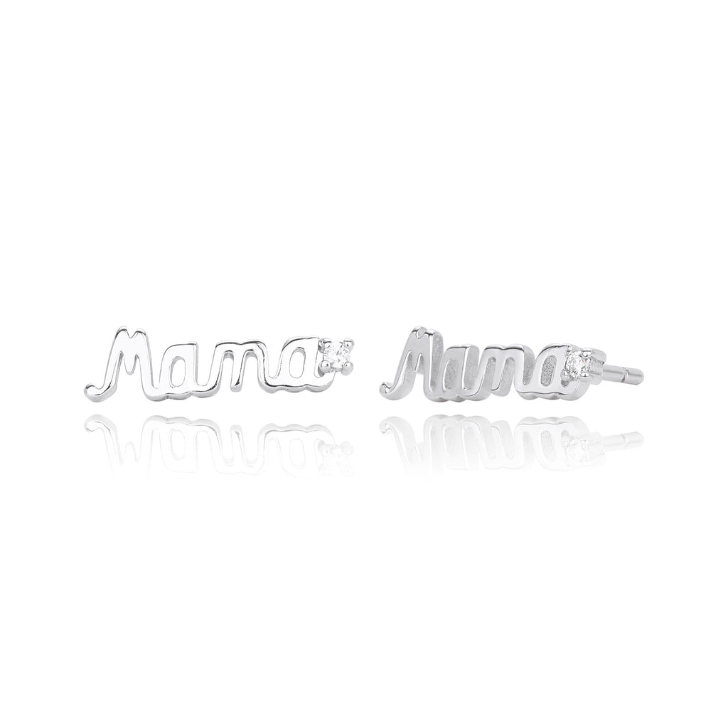 Damen Ohrstecker mit personalisiertem 'Mama'-Design aus hochwertigem 925 Sterling Silber Shop Nory