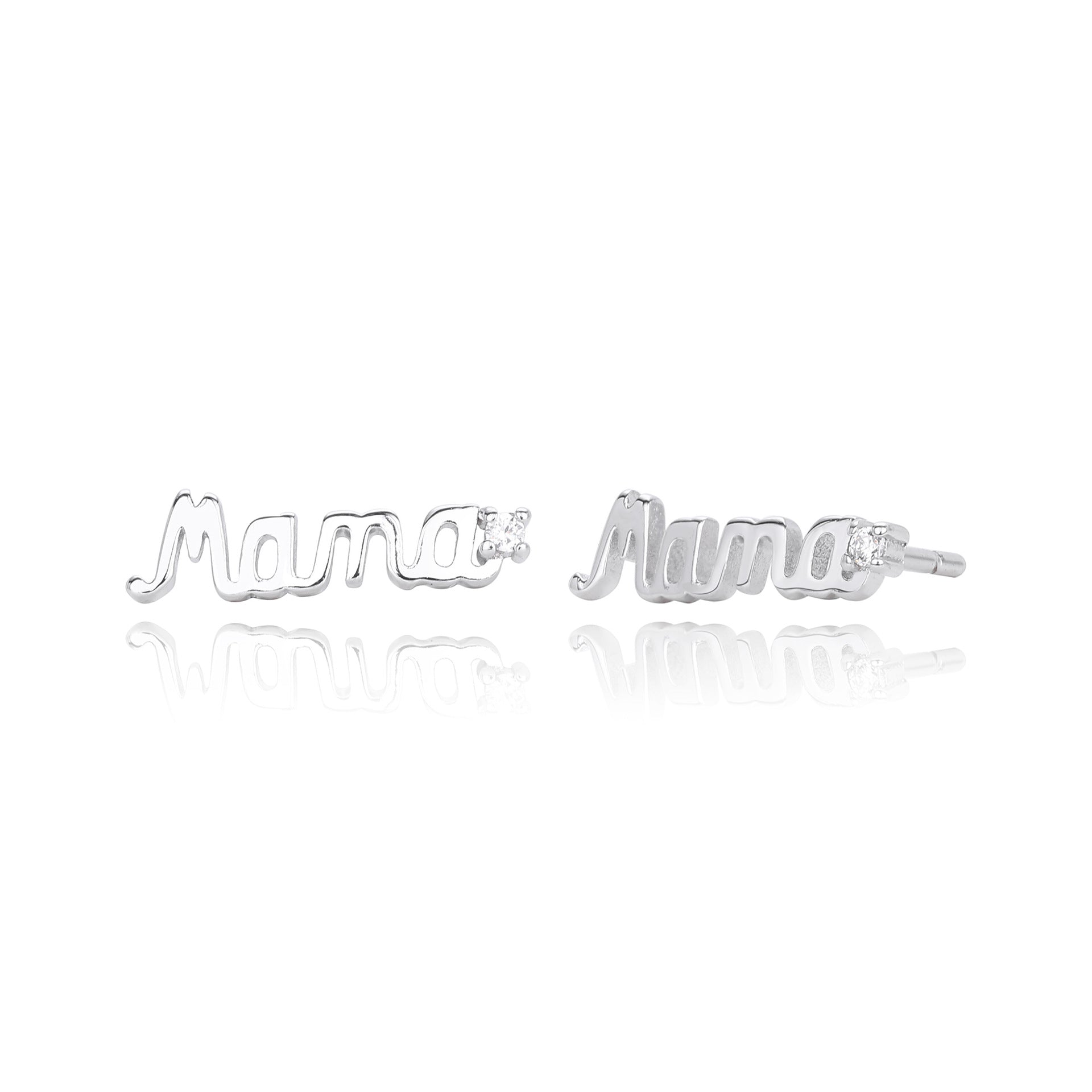 Damen Ohrstecker mit personalisiertem 'Mama'-Design aus hochwertigem 925 Sterling Silber Shop Nory