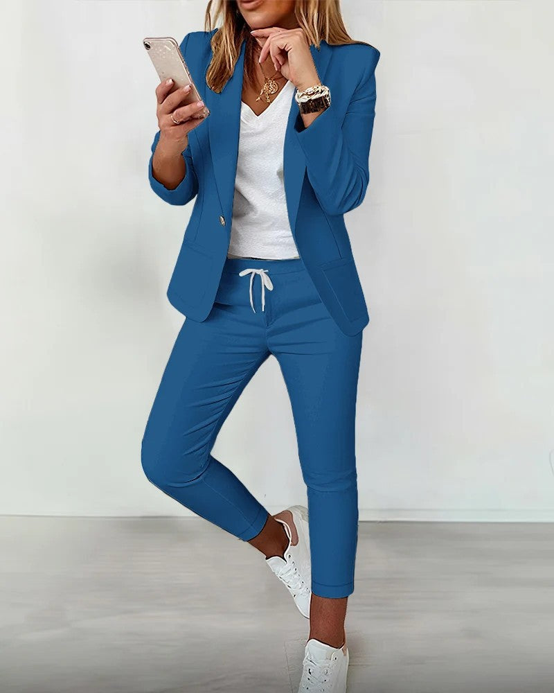 Damen Elegantes Blazer-Set mit bequemen Jogginghose Shop Nory