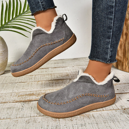 Damen Slipper mit warmem Fleece-Futter und rutschfester Sohle