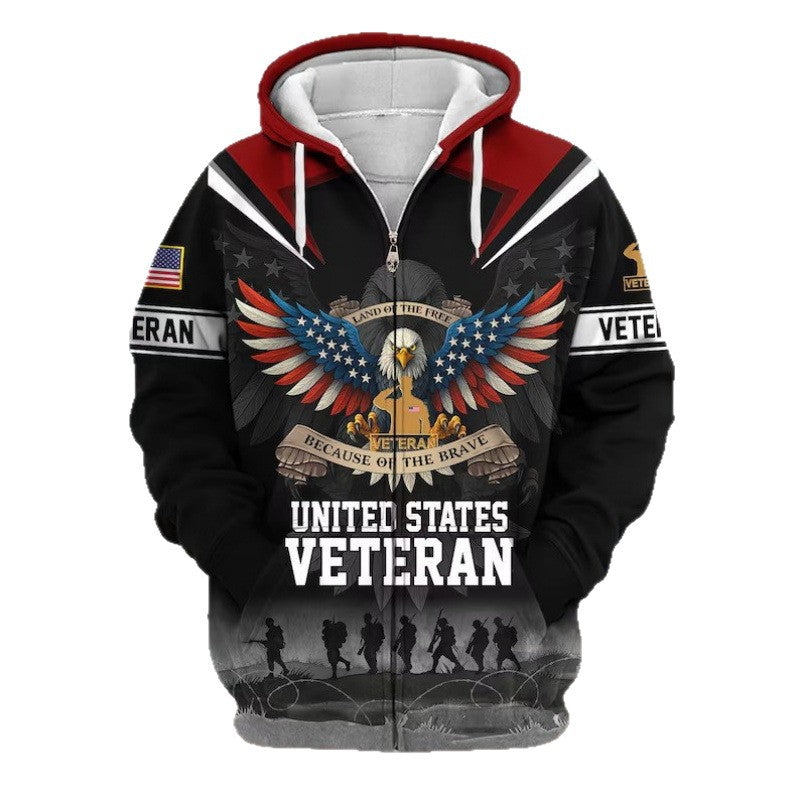 Herren Kapuzensweater mit amerikanischem Veteranenmotiv Shop Nory
