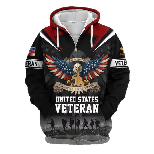 Herren Kapuzensweater mit amerikanischem Veteranenmotiv Shop Nory