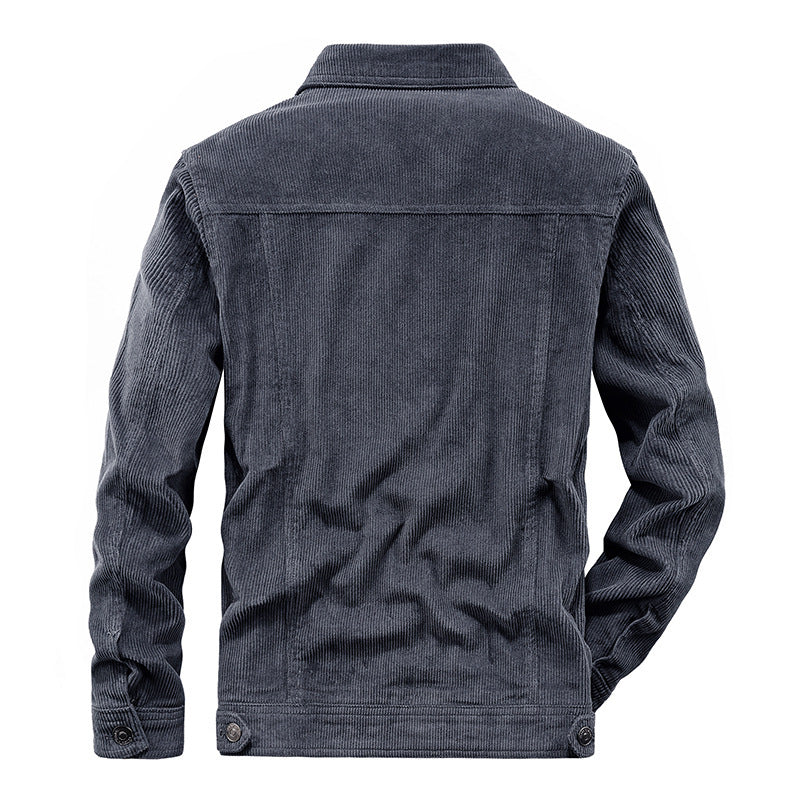 Herren Cordjacke im Truckerstil mit Feincordstruktur und Druckknopfverschluss Shop Nory