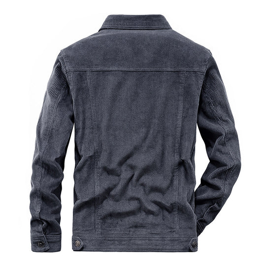 Herren Cordjacke im Truckerstil mit Feincordstruktur und Druckknopfverschluss Shop Nory
