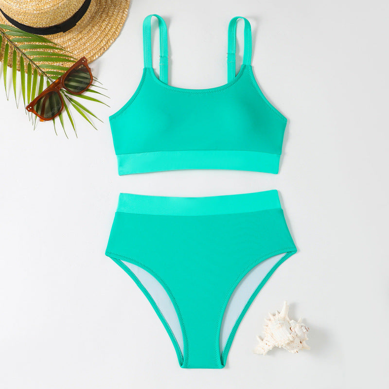 Damen Bikini-Set mit hohem Bund und sportlichem Schnitt
