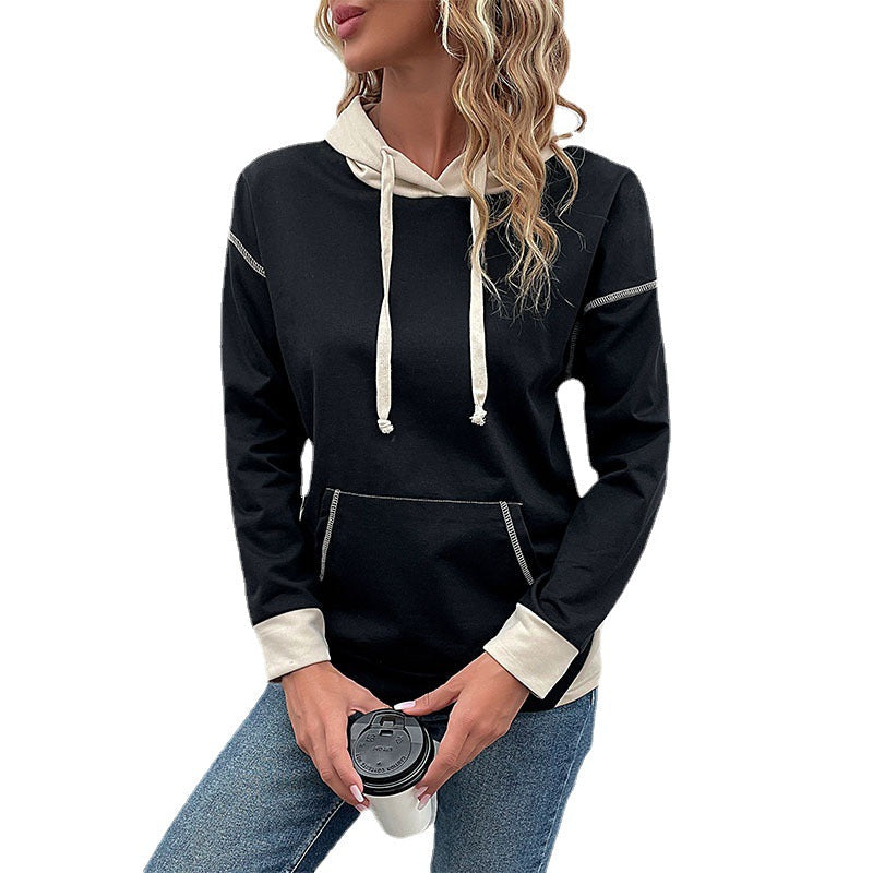 Damen Kapuzenpullover mit Kontrastbesatz, Kängurutasche und lässiger Oversize‑Passform Shop Nory