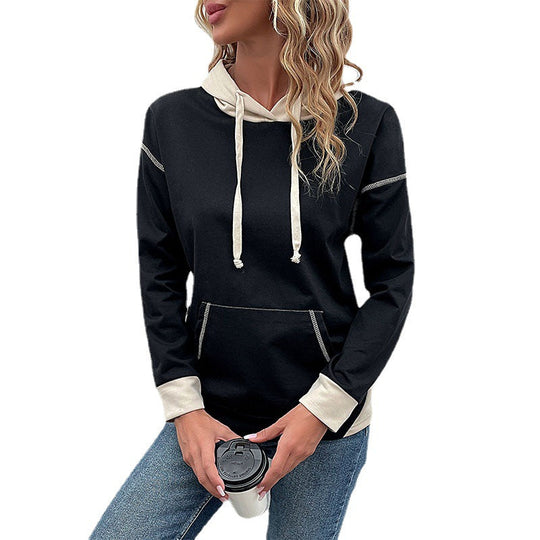 Damen Kapuzenpullover mit Kontrastbesatz, Kängurutasche und lässiger Oversize‑Passform Shop Nory
