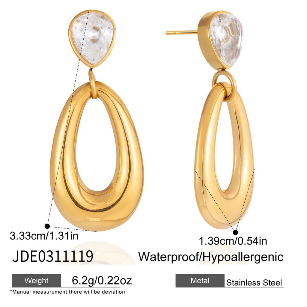 Damen Ohrhänger mit elegantem, tropfenförmigem Design und hypoallergener Edelstahlverarbeitung Shop Nory