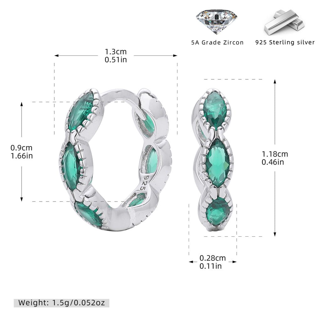 Damen Creolen mit funkelnden blauen Zirkonsteinen aus hochwertigem 925 Sterling Silber Shop Nory