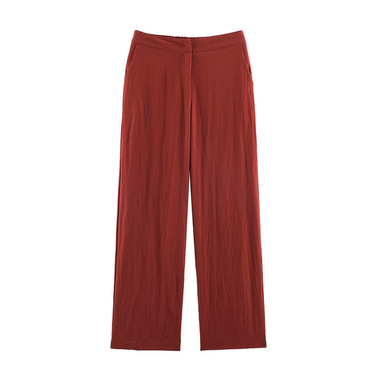 Damen Leichte High‑Waist Palazzo‑Hose mit weitem Bein und Eingrifftaschen Shop Nory