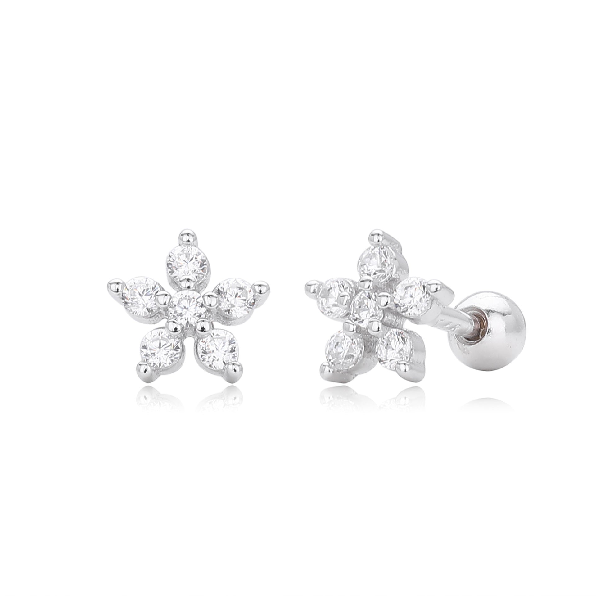 Damen Ohrstecker im eleganten Blütenmotiv aus 925 Sterling Silber Shop Nory