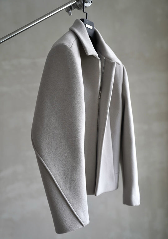 Damen Schlichter Wollmix-Kurzmantel mit verdecktem Reißverschluss und modernem Kragen Shop Nory