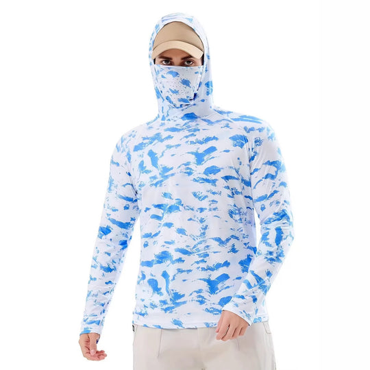 Herren Sportliches Funktionsshirt mit Kapuze und Gesichtsschutz