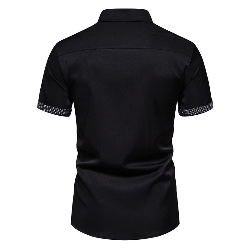 Herren Kurzarmhemd mit kontrastierenden Details und klassischem Schnitt Shopnory