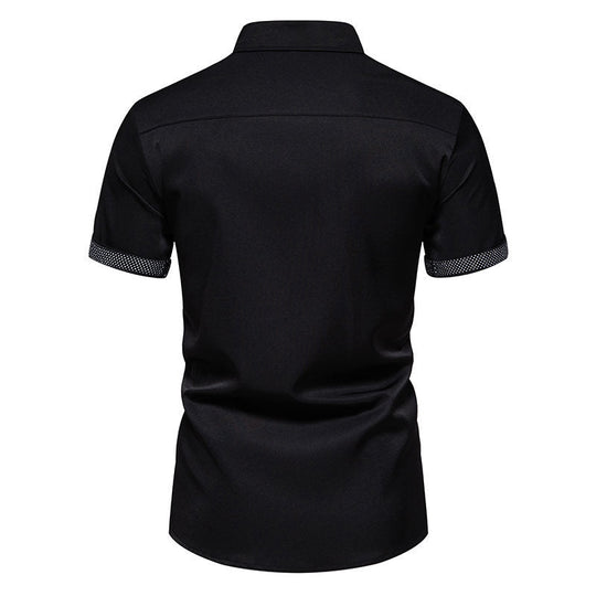 Herren Kurzarmhemd mit kontrastierenden Details und klassischem Schnitt Shopnory