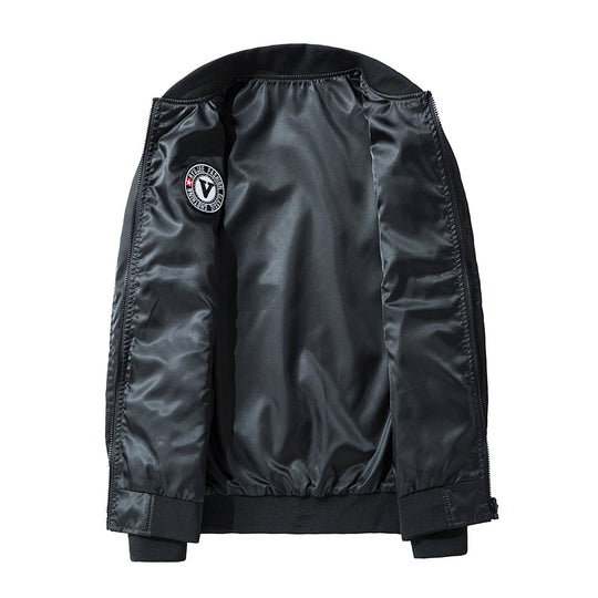 Herren Modische Bomberjacke mit Kunstleder und Stickereien Shop Nory