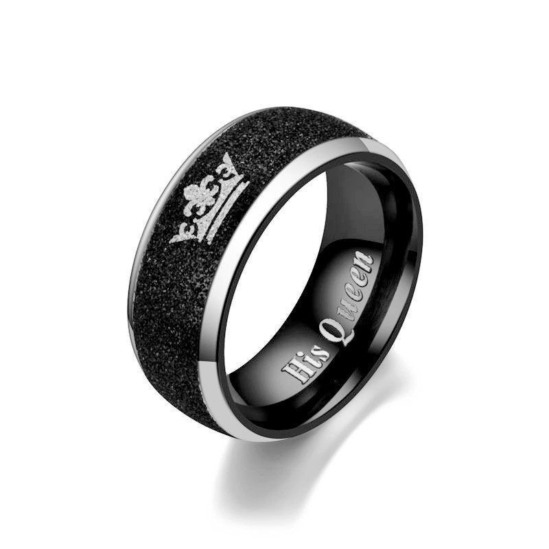 Herren Ring mit funkelndem Kristall-Design und eingravierter Botschaft Shop Nory