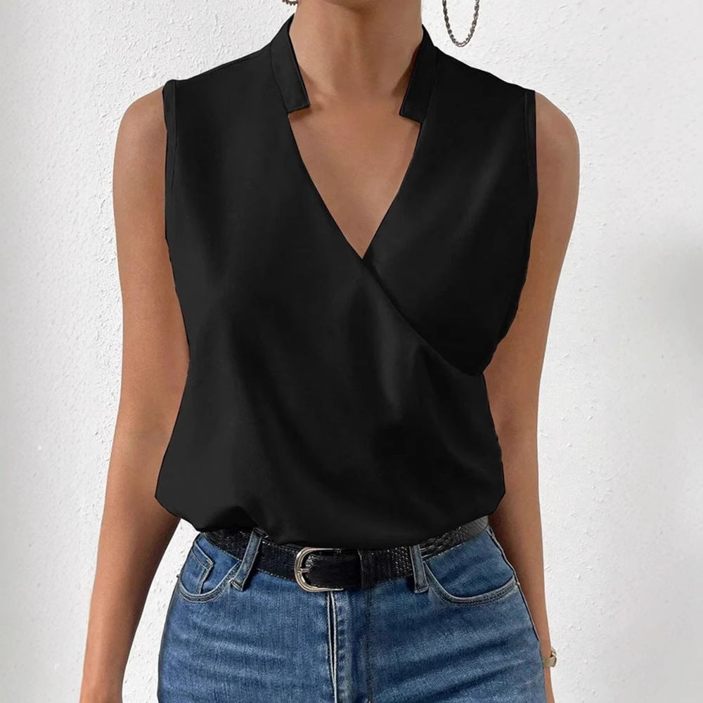 Damen Wickeloberteil mit elegantem V-Ausschnitt Shopnory