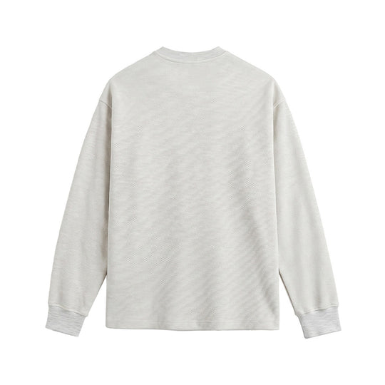 Unisex Weit geschnittenes Henley-Sweatshirt mit Waffelstruktur und Rippenbündchen Shop Nory
