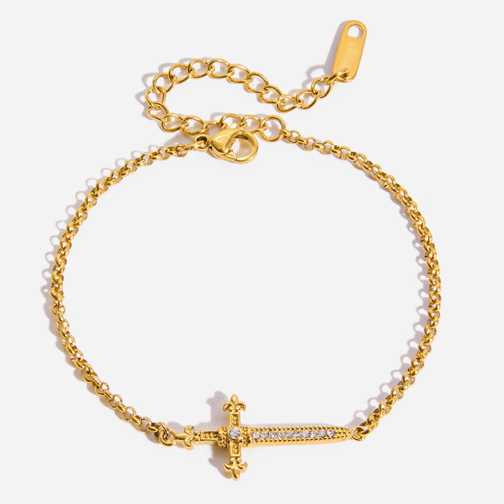 Damen Armband mit funkelndem Kreuzdesign und hypoallergener Verarbeitung Shop Nory