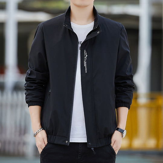 Herren Leichte wasserabweisende Kapuzenjacke im Urban-Minimalstil mit Reißverschluss Shop Nory