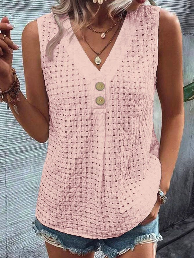 Damen Leichtes Sommeroberteil mit Knöpfen Shopnory