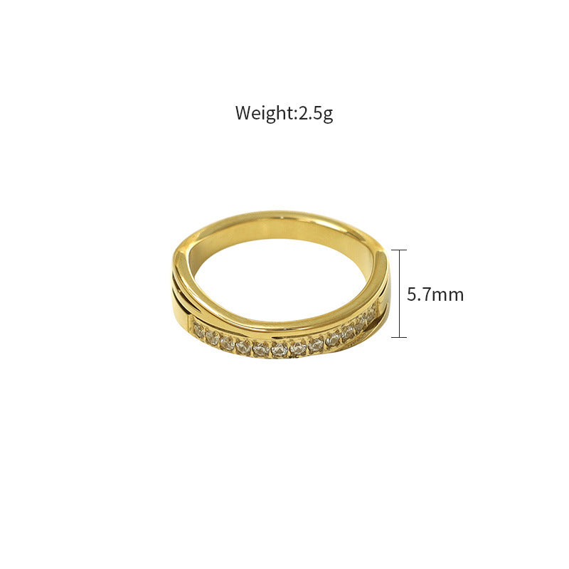 Damen Eleganter Zirkonia Ring mit geschwungenem Design Shop Nory